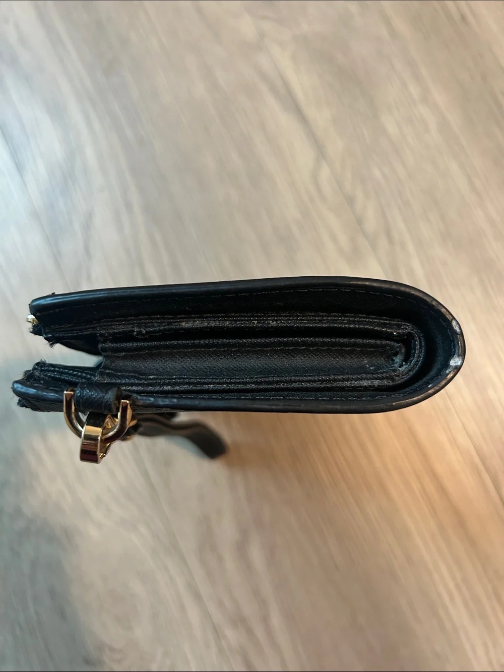 Michael Kors Jet Set Travel Double Zip Wristlet Leather Phone Case Wallet Black